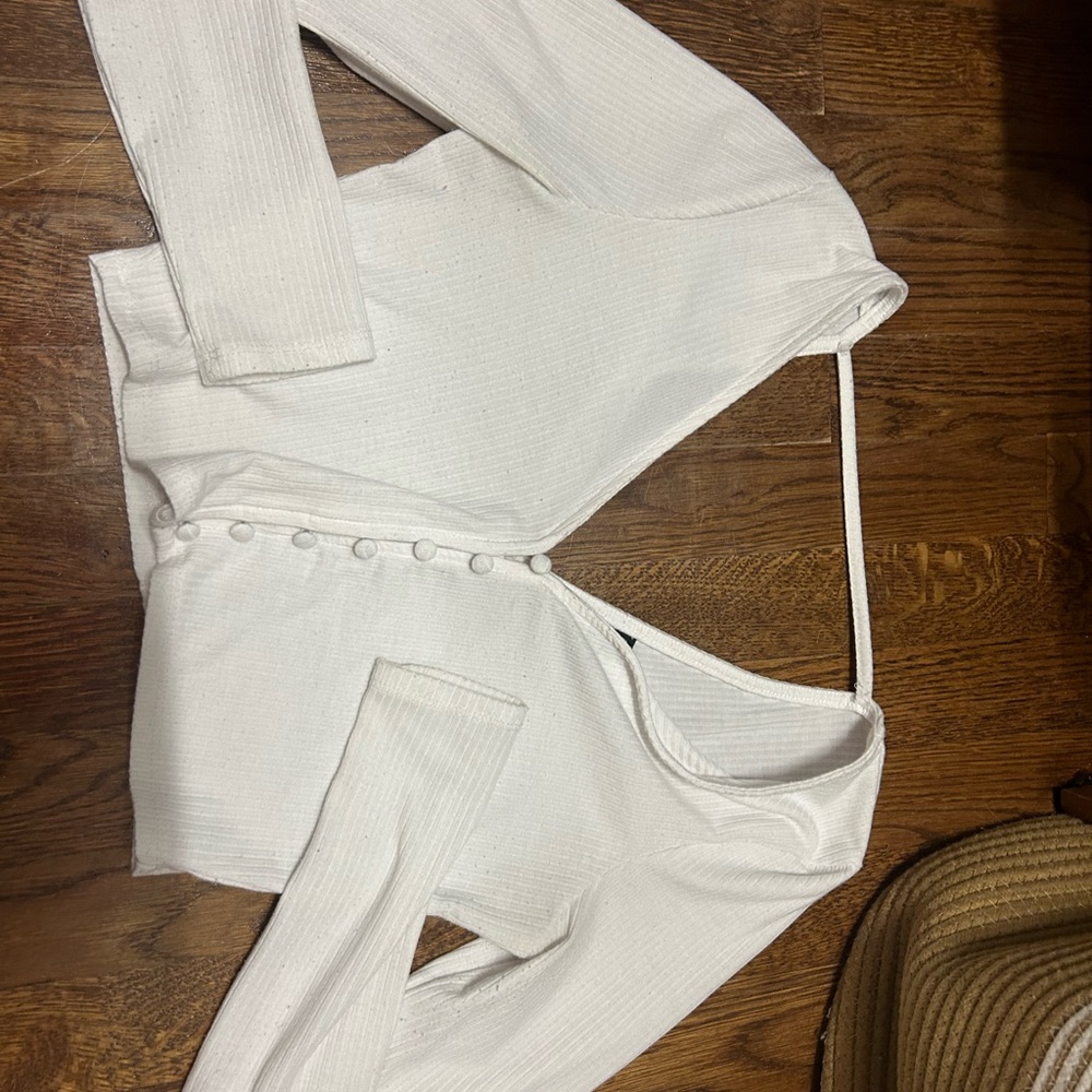 AFRM Classic White Ribbed Top